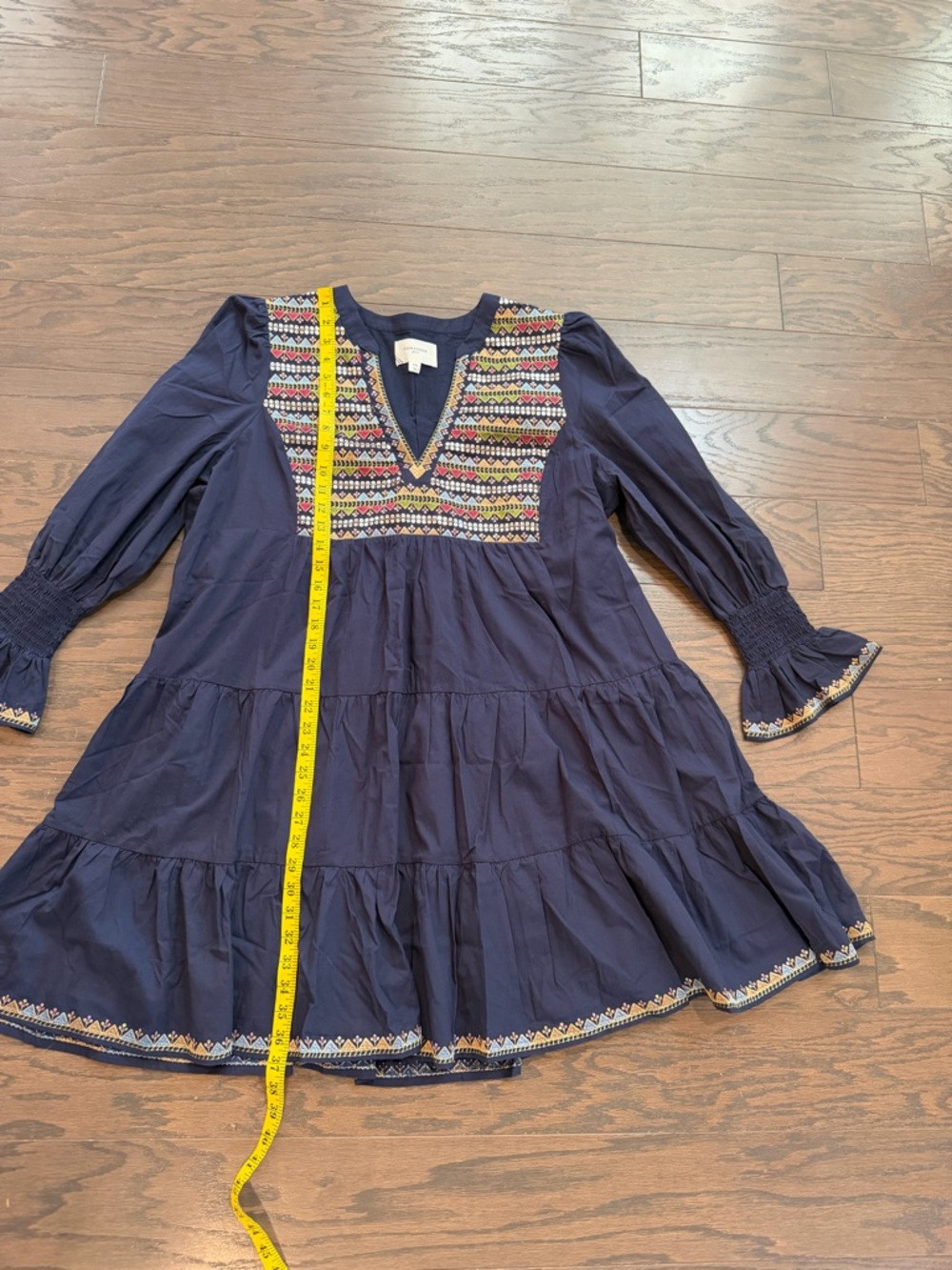Tuckernuck Pomander Place Navy Embroidered Sequin Kenzo Swing Dress Size XXL - Picture 8 of 11